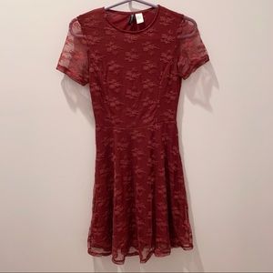 H&M Wine Colored Lace Dress